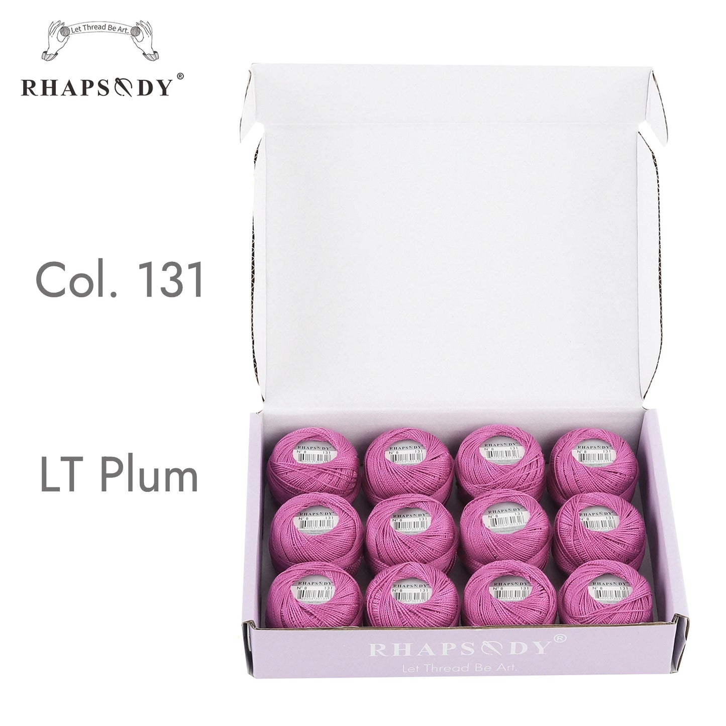 Rhapsody Size #8 Pearl Cotton Crochet Thread Embroidery Craft Needle Cross Stitch Egyptian Cotton Mercerized 12 Balls Set - 1
