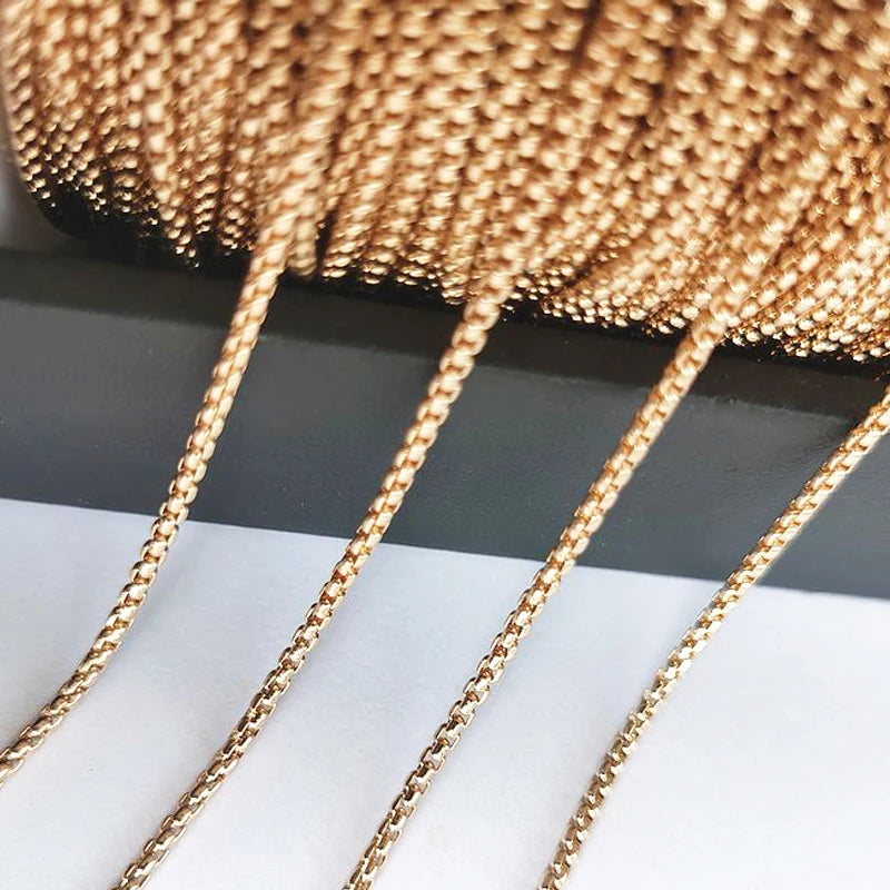 No Fade 2Meters Stainless Steel Chains for Jewelry Making DIY Necklace Bracelet Accessories Gold Chain Lips Beads Beaded Chai