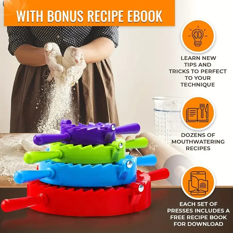 Professional Dumpling Maker Mold-Ergonomic Handle,Durable Plastic,Multi-Color for Dumplings,Cookies,Pastry-Easy Use Kitchen T