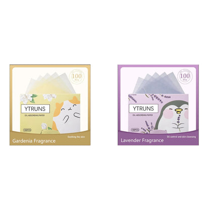 Green Tea/Gardenia/Chamomile/Lavender/Rose/Bamboo Charcoal 100pcs Boxed Fragrance Oil Absorbing Paper for Men and Women Face 