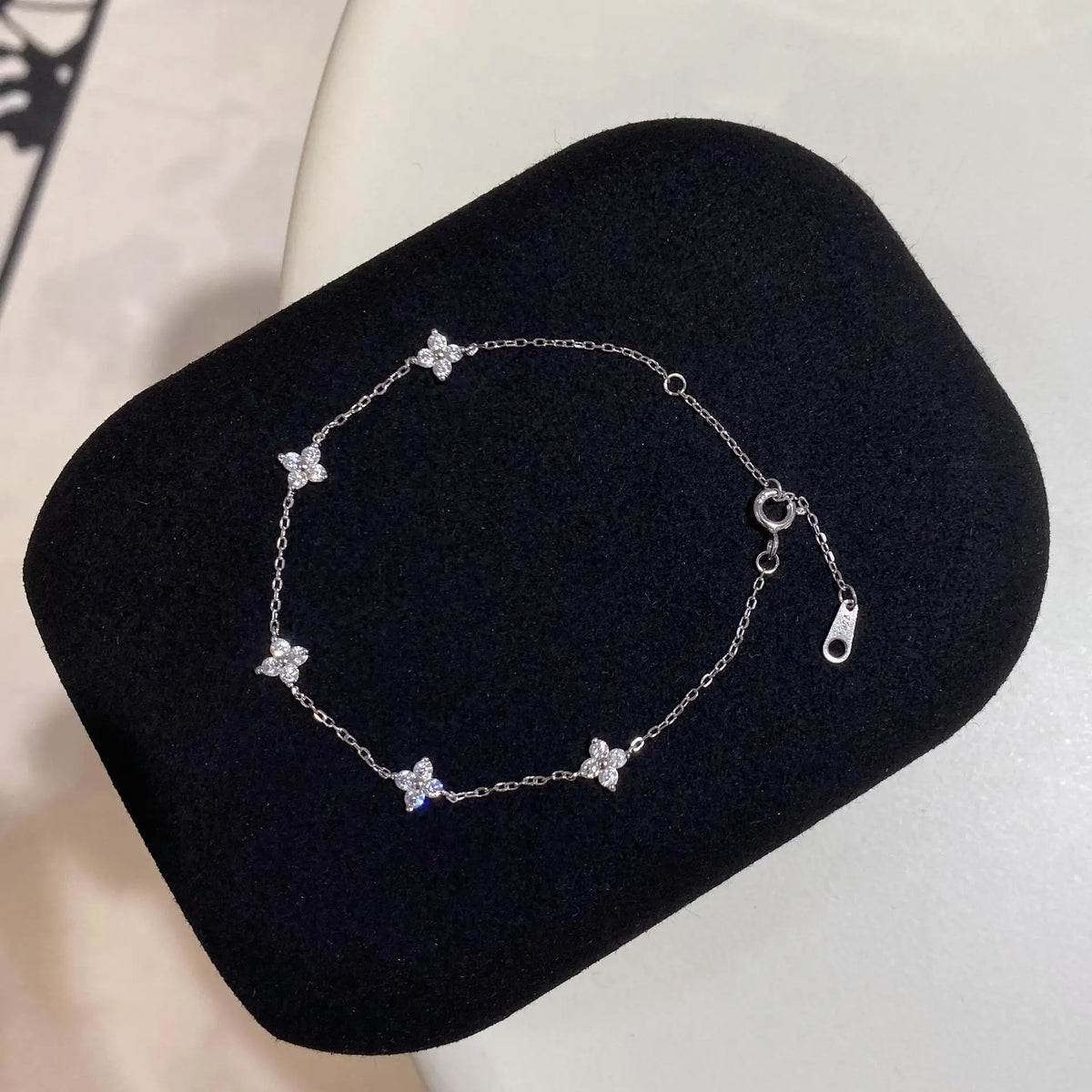 925 Sterling Silver Shiny Zircon Flower Bracelets For Women Charm Temperament Chain Bracelet Party Wedding Jewelry Holiday Gi