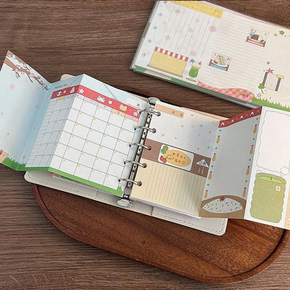 10 Sheets M5 Three Fold Loose Leaf for Punching Holes on the Inner Pages of the Core, Weekly Plan Manual Account, Foldable