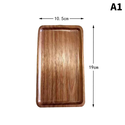 1PC Wooden Serving Trays Oval Wood Tray Platters for Serving Food Dishes Dinner Plates Solid Wood Round Dessert Plate - A1