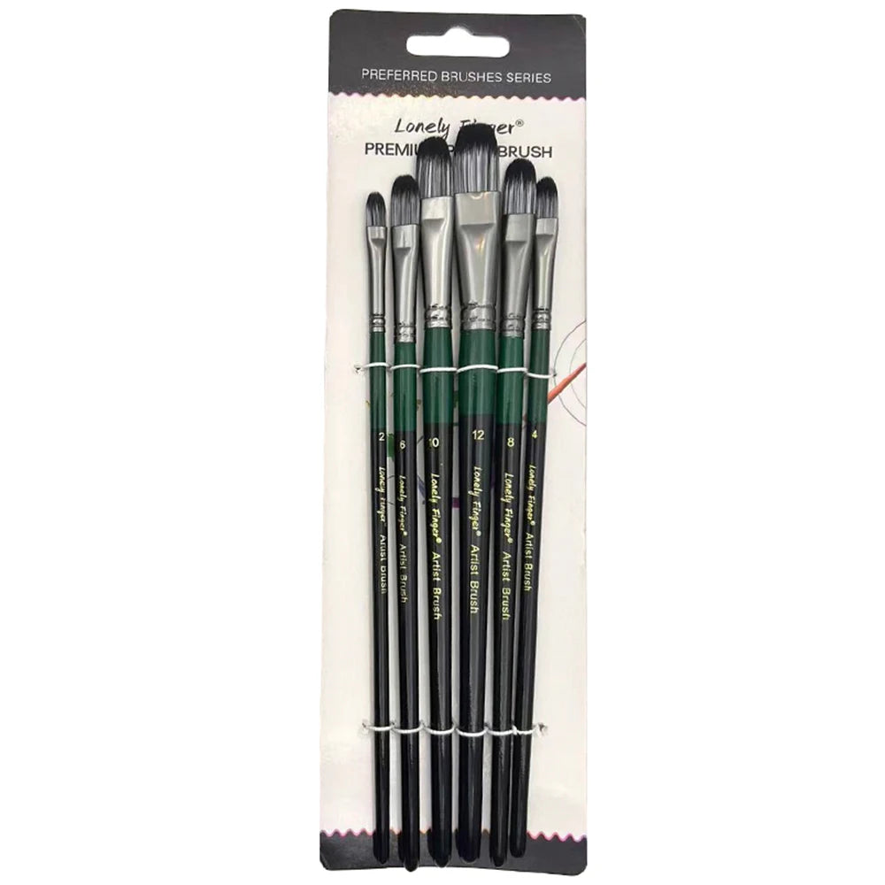 6pcs Artist Paint Brushes Set Artist Paintbrushes For Acrylic Oil Watercolor Acrylic Painting For Body Face Rock Canvas - 6pc