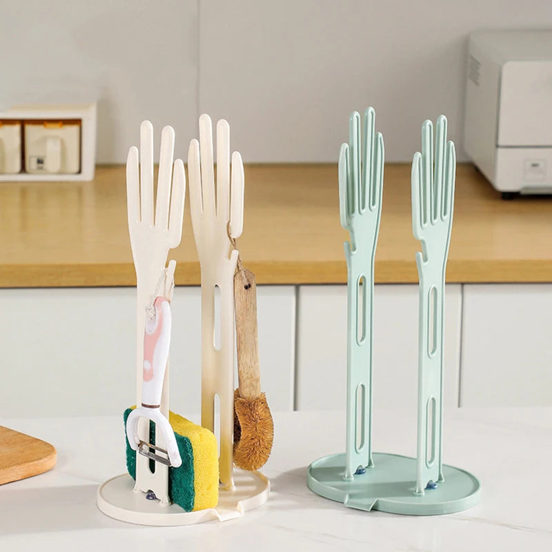 1PC Kitchen Glove Stand Holder Rubber Glover Dryer Rack Towel Holder Drain Countertop Storage Rack Kitchen Sink Accessories T