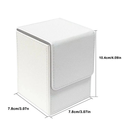 Card Deck Box,Card Deck Case Holds 100+ Sleeved Cards, PU Leather Card Storage Box For TCG game trading cards.