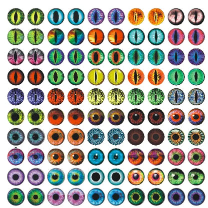 100pcs/50pairs Dragon Eyes Cat Eye Toys Glass Cabochons Dome 6mm 8mm 10mm 12mm Handmade DIY Jewelry Making Accessories Findin
