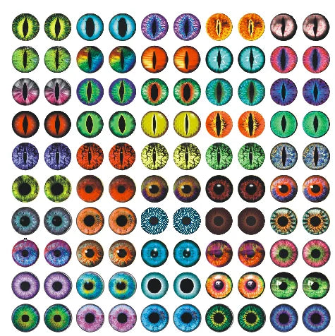 100pcs/50pairs Dragon Eyes Cat Eye Toys Glass Cabochons Dome 6mm 8mm 10mm 12mm Handmade DIY Jewelry Making Accessories Findin
