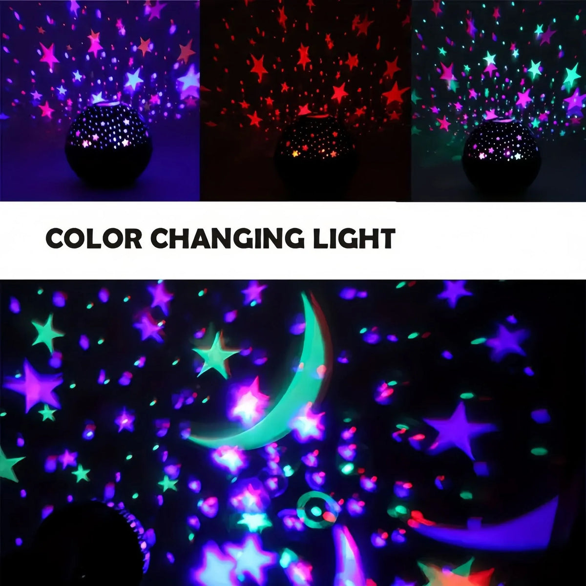 RGB Night Lights LED Projector Light Starry Moon Galaxy Projection Lamp 5V USB for Kids Present Christmas Gift Room Decoratio