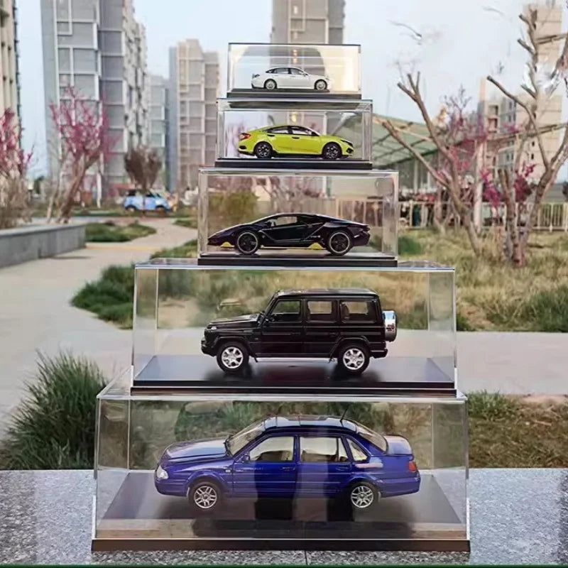 Scale 1/64 1/43 1/32 1/24 1/18 Clear Acrylic Display Box Case for Car Model Dust Cover Pre Made Box Diecast Professional Stor