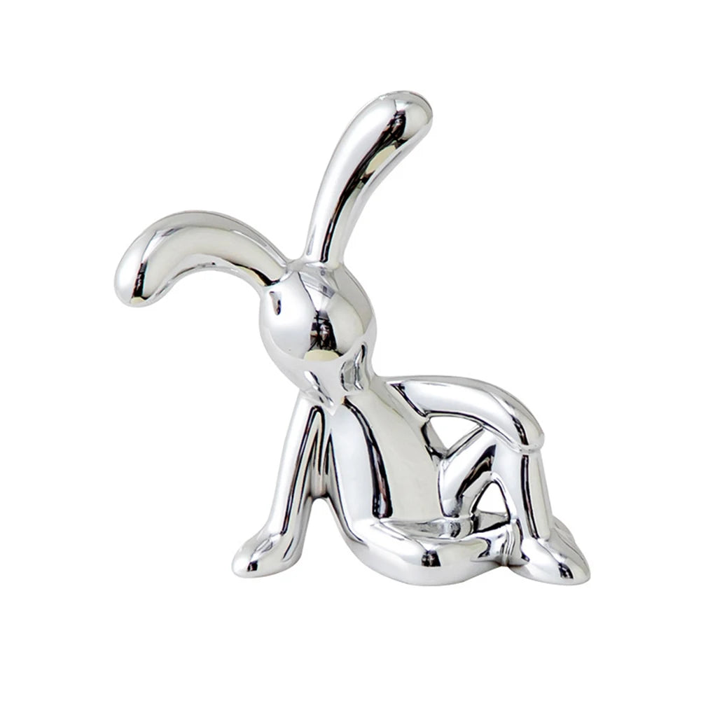 Cartoon Animal Rabbit Car Interior Center Console Decoration Personality Dining Table Desk Creative Props Accessories - A