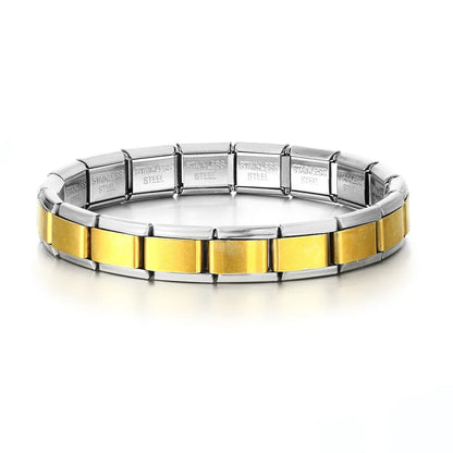 2025 Fashion Functional Elastic Bracelet Modular Bulk Italian Charms Links Fit Bracelet Stainless Steel Jewelry