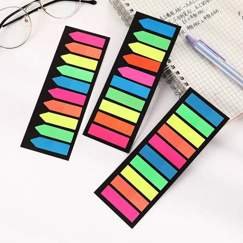 JCD 100 200 Sheets Sticky Notes Memo Pad Notes Index Transparent Post Stickers Bookmarks Notepad School Office Supplies