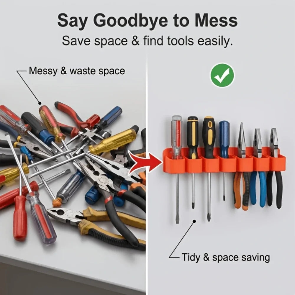 Two-Piece Wall-Mounted Tool Storage Rack - Garage Tool Rack, Suitable for Screwdrivers and Pliers