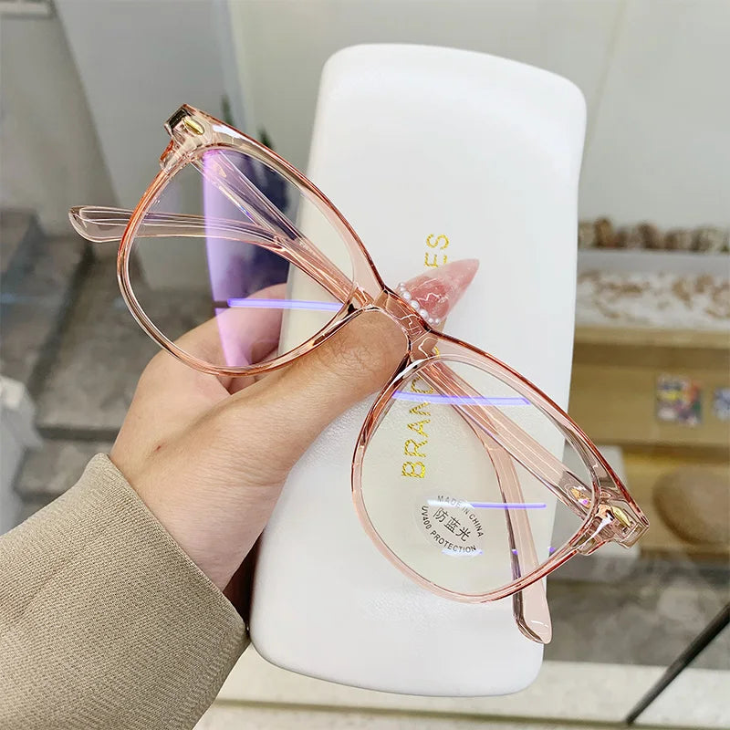 New Vintage Transparent Computer Glasses Frame Women Men Anti Blue Light Eyewear Blocking Glasses Optical Spectacle - A5