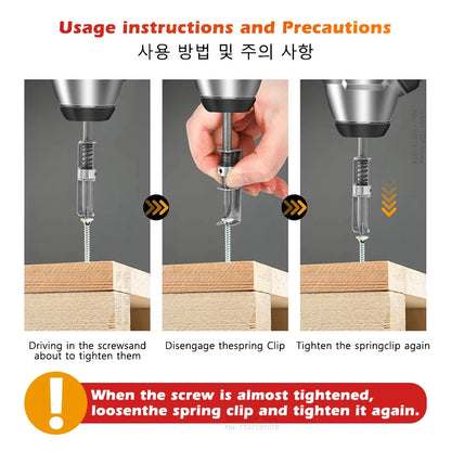 iLMH Spring-loaded Screw Holder Bit, Anti-Drop Screw Fixing Bit Power Tool Accessories, Drill Bit Holder for PH2 T20 T25 Scre