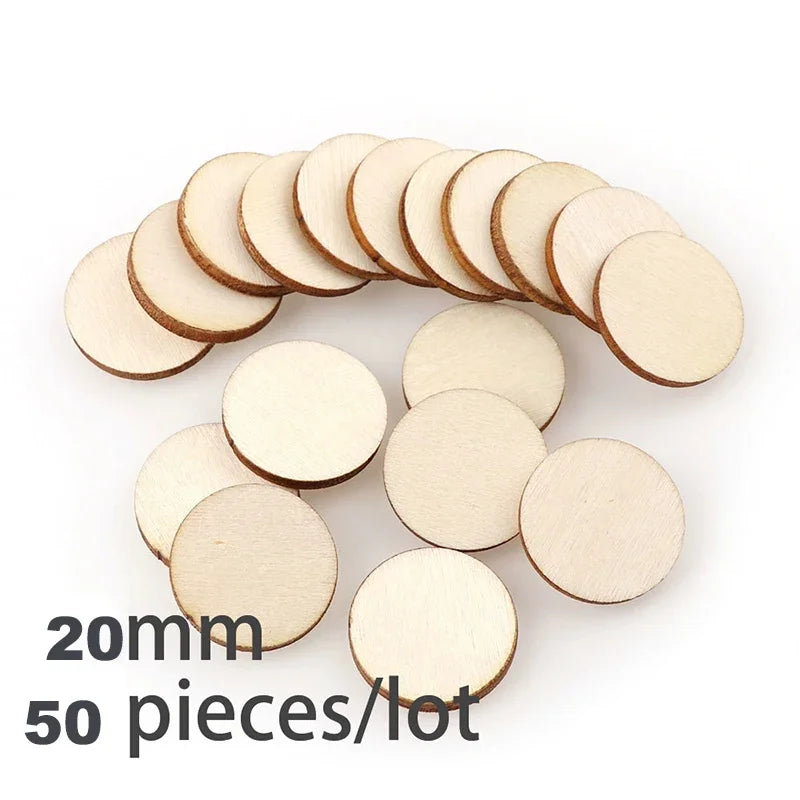 3-100Pcs Unfinished Round Wood Slices 1cm-10cm DIY Crafts Wooden Circle Discs Christmas Jewelry Painting Wedding Ornament Dec