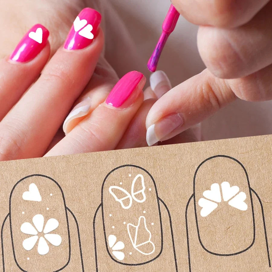 4Pcs/ 6Pcs Nail Art Stamp Pen Set, Easy DIY Nail Stamping, Stamper with Floral Butterfly Designs and Patterns