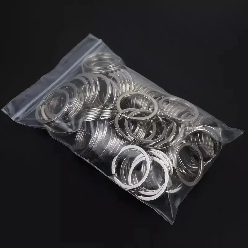 10-30pcs Stainless Steel Key Rings Polished Silver Round Flat Wire Split Key Ring for Jewellery Making Car Keyring DIY 25-35m