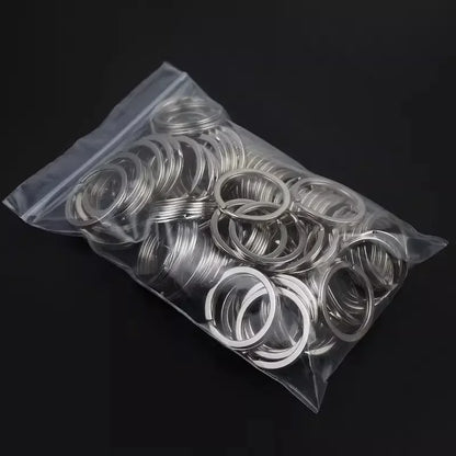 10-30pcs Stainless Steel Key Rings Polished Silver Round Flat Wire Split Key Ring for Jewellery Making Car Keyring DIY 25-35m