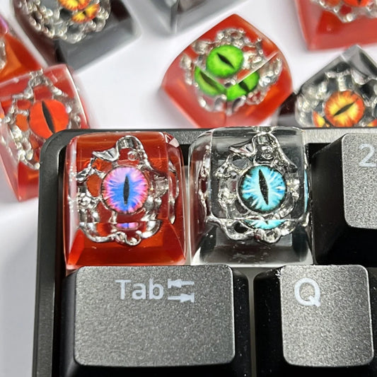 Evil Eyes DIY Mechanical Keyboard Resin Keycaps Artisan Customized Pretty Sun And Moon/Stars Design Custom Keycaps for Keyboa