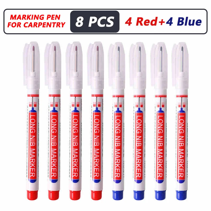 iLMH 1-40PCS Deep Hole Long Nib Head Markers For Metal Perforating Pen Waterproof Bathroom Woodworking Decoration Multi-Purpo