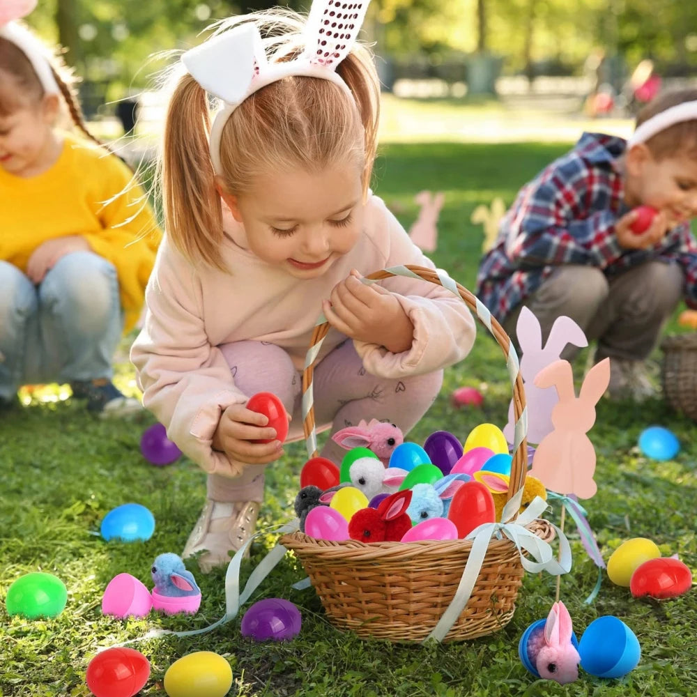 6/12/18/24 Pcs Cute Easter Bunny Eggs for Easter Party Birthday Wedding Children's Day School Gift Basket Pinata Gift Bag Fil