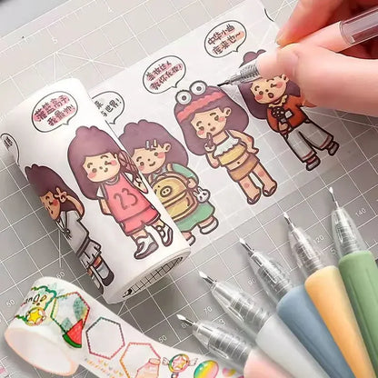 6/1pcs Wrapping Cutting Utility Pen Knife Retractable Press Hand Account Pen Knife Creative Art Paper Cutting Tool for Studen