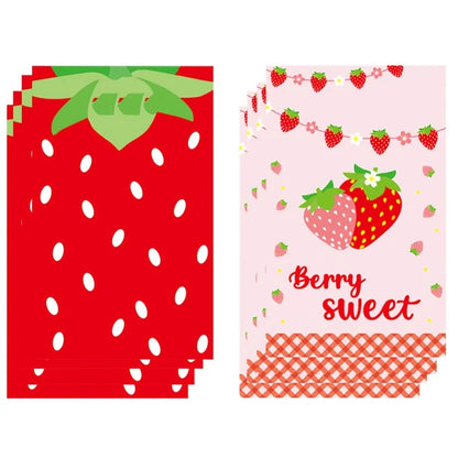 30pcs Strawberry Print Gift Bags Birthday Party Favor Bags Holiday Souvenir Bags