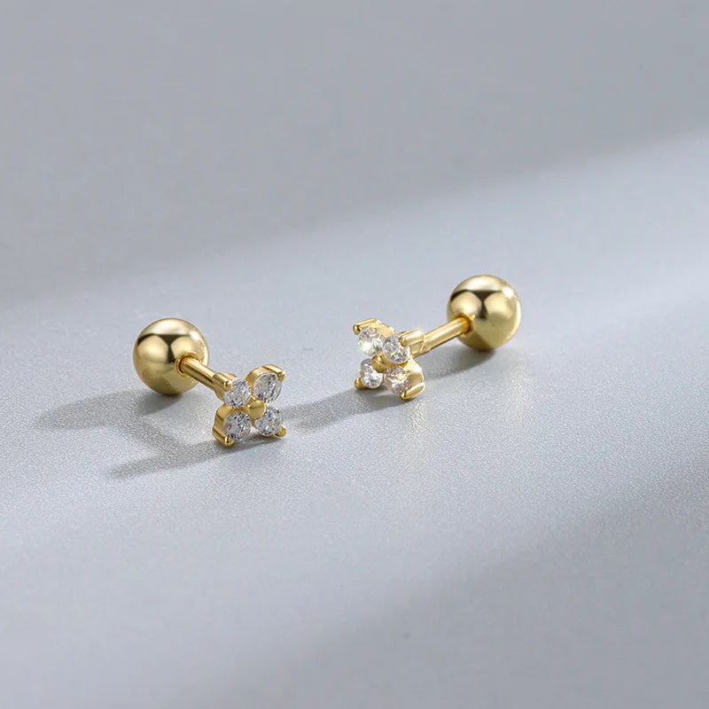 New Fashion Heart Stud Earrings for Women Hypoallergenic Screw Cartilage Helix Earring Girls Piercing Accessories Jewelry Gif
