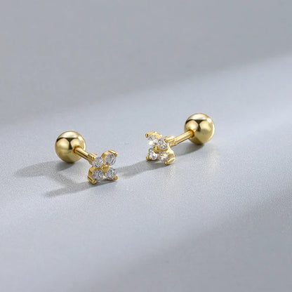 New Fashion Heart Stud Earrings for Women Hypoallergenic Screw Cartilage Helix Earring Girls Piercing Accessories Jewelry Gif