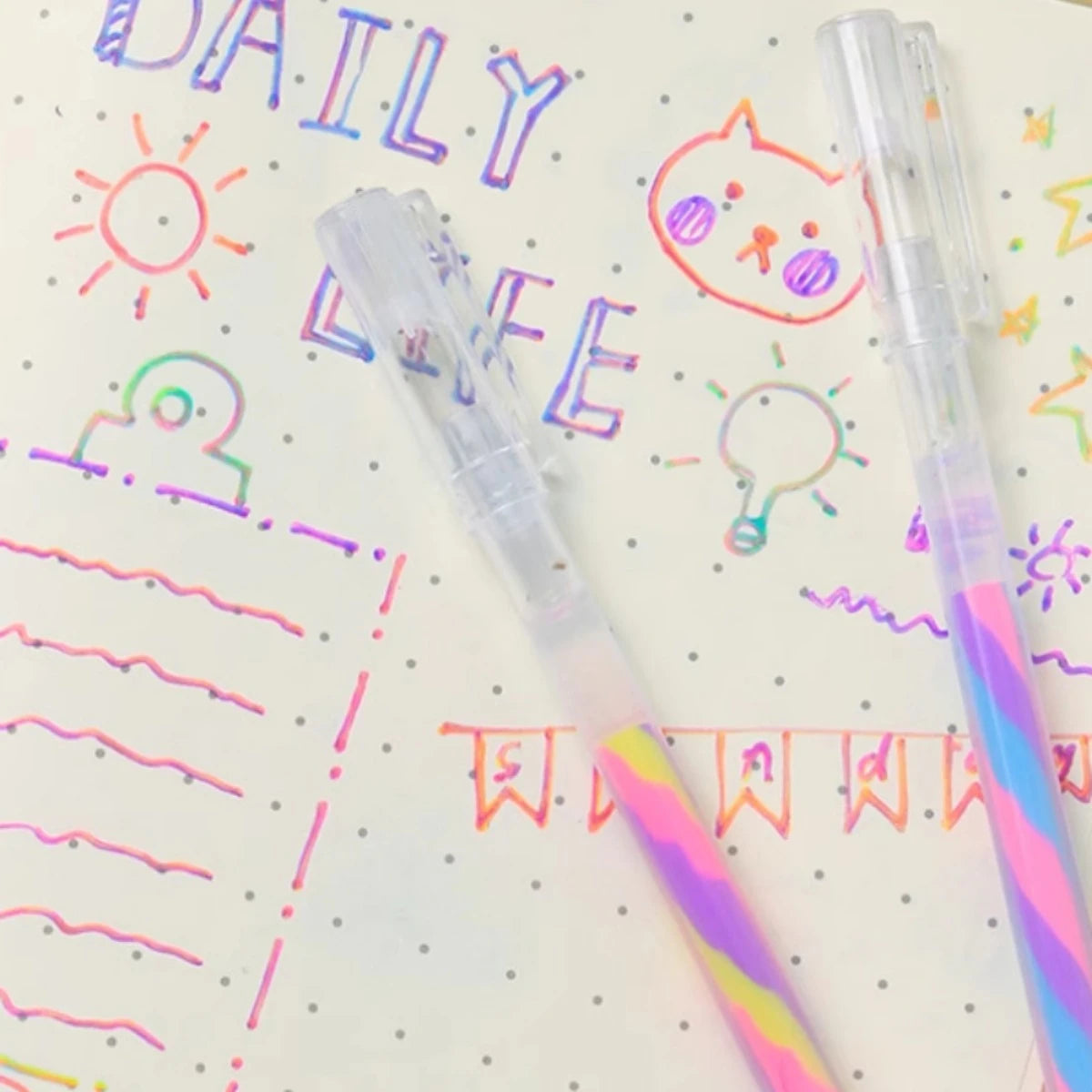 6pcs Glitter Gel Highlighter Pens Set - 1.2mm Vibrant Colors, Smooth Writing, Perfect for Journals, DIY Crafts, Greeting Card
