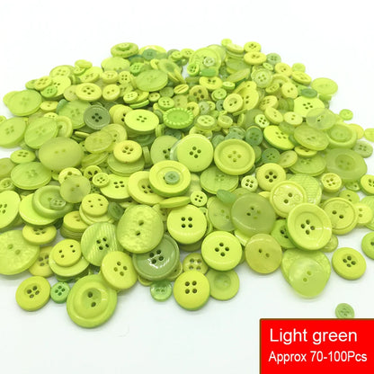 50g/Pack Mix Size Mix color Resin Button 1-3cm Sewing Buttons For Scrapbook Crafts DIY Handmade Sewing Accessories - Light gr