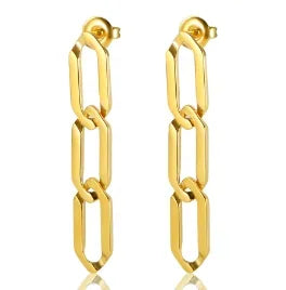 Shiny Zircon Hoop Earrings for Women Trendy Golden Stainless Steel Circle Earring Jewelry Pendientes - D22