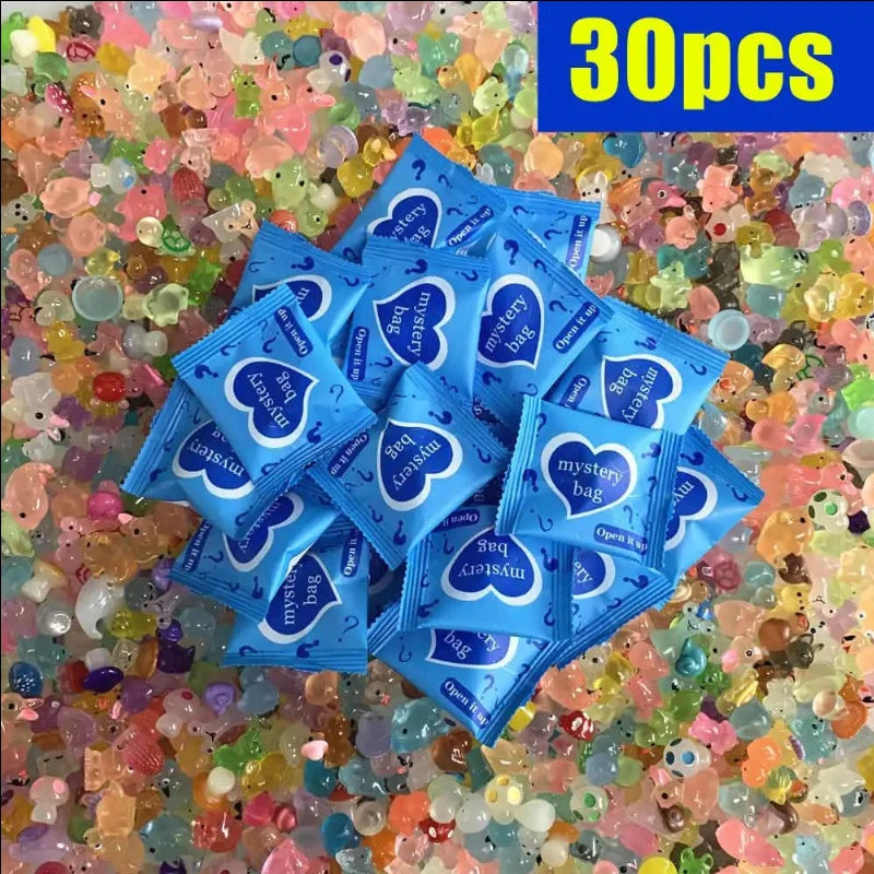 10/20/60PCS Surprise Blind Bags Luminous Animal Mushroom Figurines Miniature Mystery Bag For Potted Dollhouse Fairy Garden De
