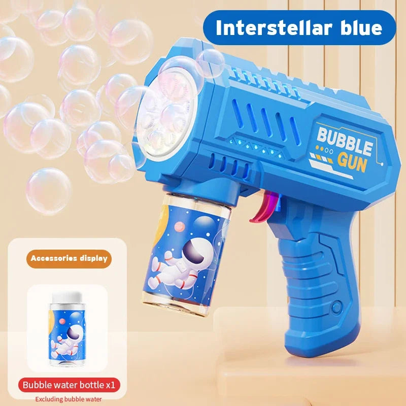 Children bubble machine glowing toy fully automatic bubble gun produces a large amount bubbles without battery and bubble wat