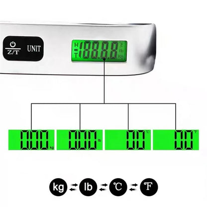 Portable Scale Digital LCD Display 110lb/50kg Electronic Luggage Hanging Suitcase Travel Weighs Baggage Bag Weight Balance To