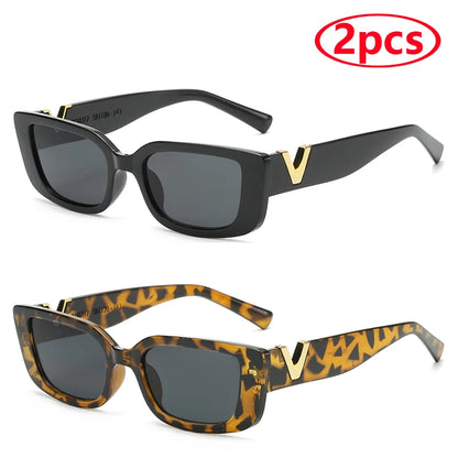 Fashion Rectangle Sunglasses Women Vintage Small Frame Sun Glasses Ladies Classic Black Square Eyeglasses Oculos