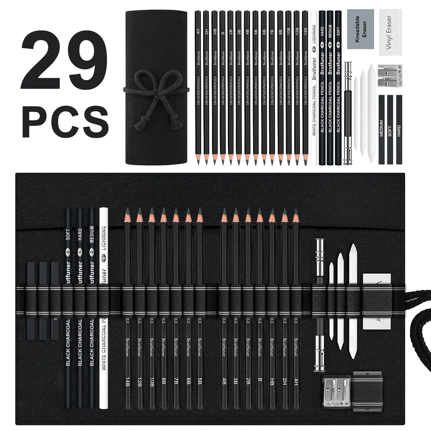 14-58 Pack Drawing Sketching Set,Pro Art Sketch Supplies with 3-Color Sketchbook,Graphite,Charcoal Pencil,Ideal for Shading