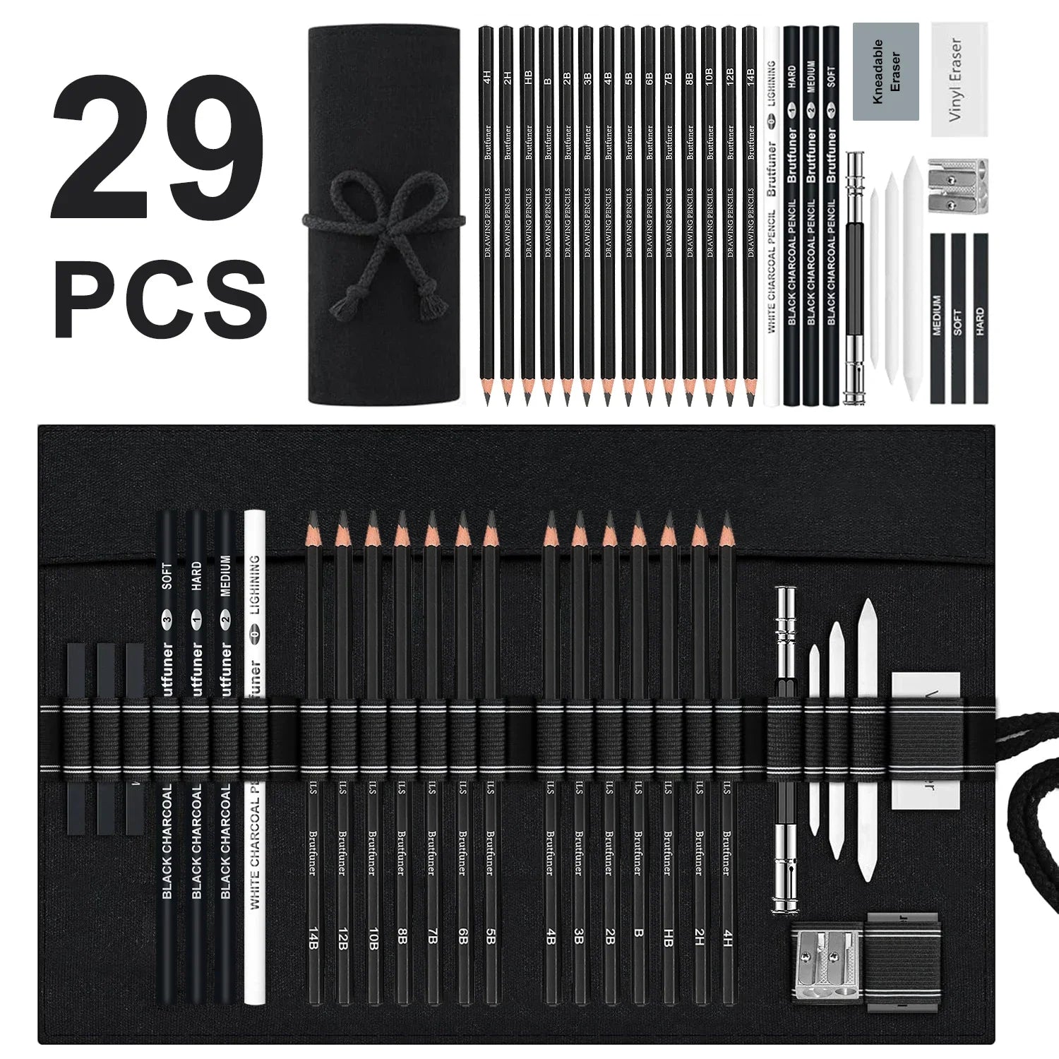 14-58 Pack Drawing Sketching Set,Pro Art Sketch Supplies with 3-Color Sketchbook,Graphite,Charcoal Pencil,Ideal for Shading -