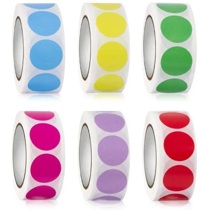 1000 PCS Color Dot Label Sticker Classification Mark Coated Paper Sticker Rolls Kawaii Stationery Aesthetic