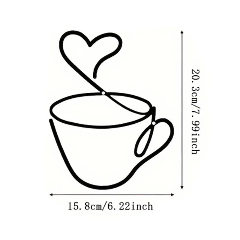 1/3pcs of Creative Coffee Wall Hangings, Coffee Shop Decorations, Interior Wall Decorations, Wall Hanging Iron Paintings - St