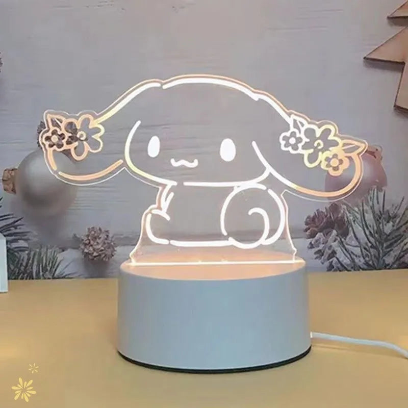 Hello Kitty Cinnamoroll cartoon bedside decoration night light bestie new creative birthday gift for girls student dormitory 