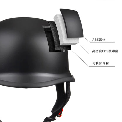 15 German Vintage Half Helmet Half Helmet Japanese style retro motorcycle helmet summer pleasantly cool protective glasses