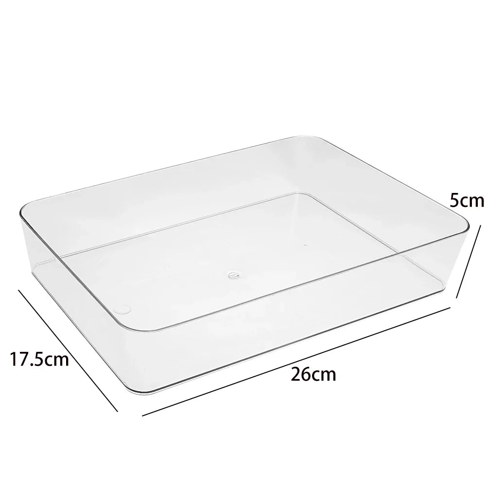 Multiple Sizes Transparent Storage Box Large Capacity Cosmetic Organizer Desktop Jewelry Stationery Makeup Drawer Container -