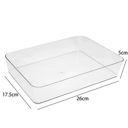 Multiple Sizes Transparent Storage Box Large Capacity Cosmetic Organizer Desktop Jewelry Stationery Makeup Drawer Container -