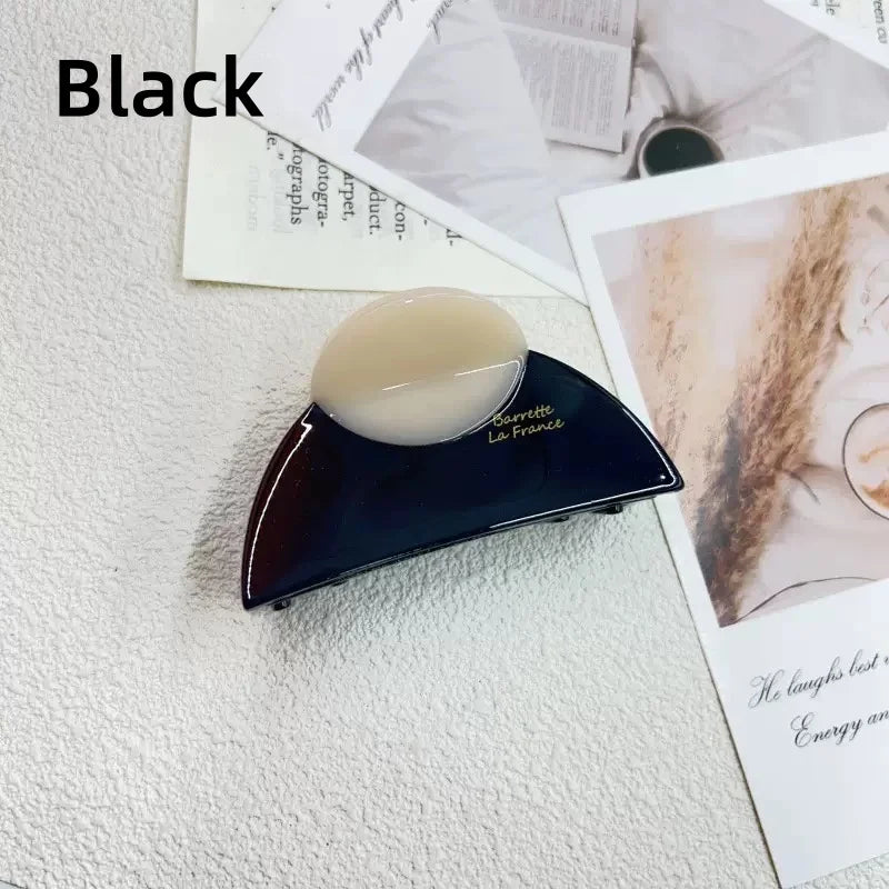 1Pc Elegant Vintage French Hair Clip Two-Tone with Wood Grain & Marbled Design Perfect for Casual Daily Dressing Cute Hair Cl