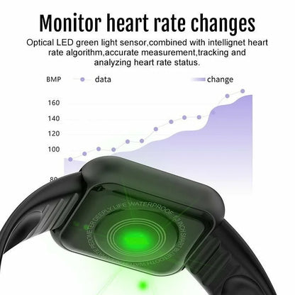 Y68 Smart Watch Men Women Heart Rate Oxygen Blood Pressure Monitoring Multi-Function Sleep Monitoring Smartwatch for Ios Andr