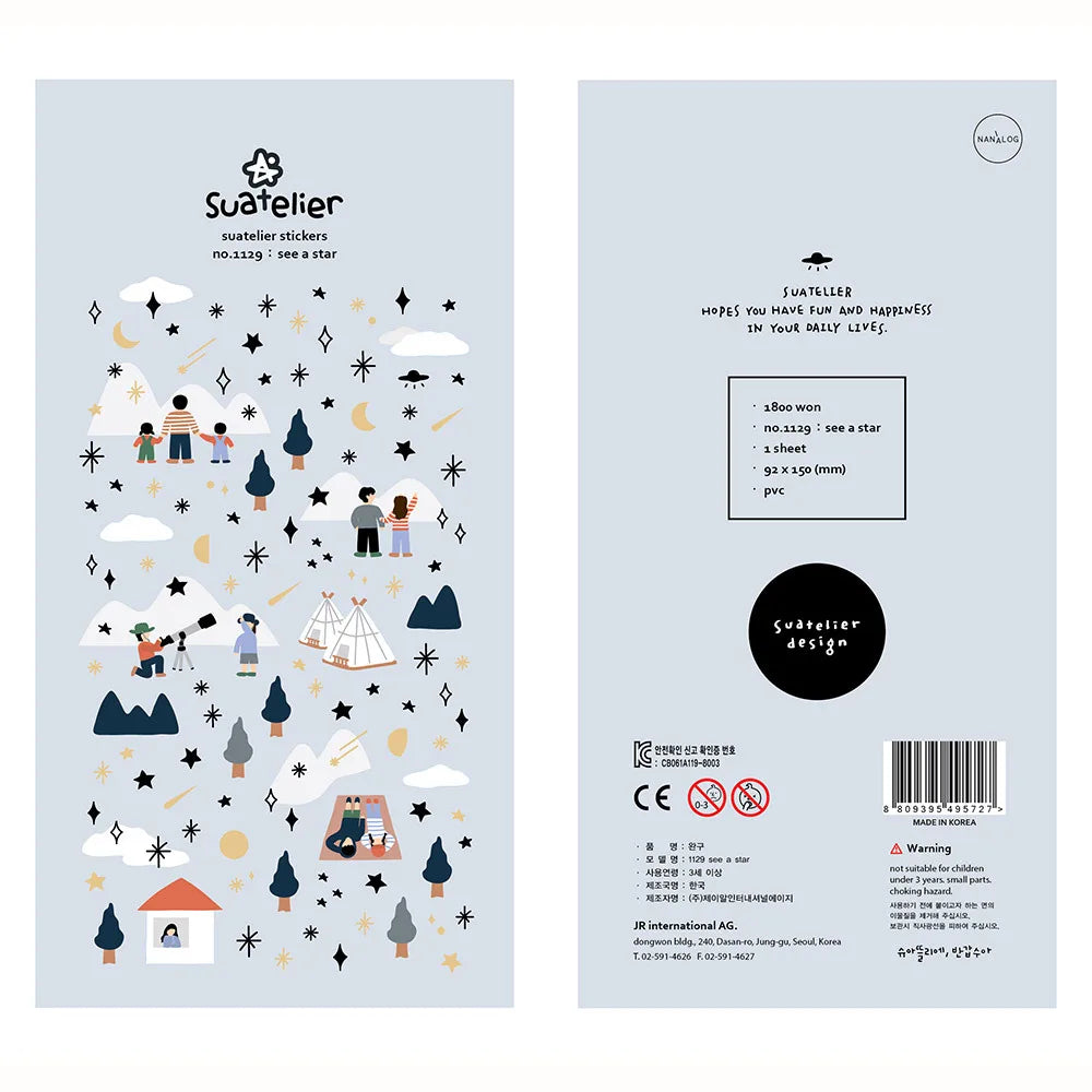 Suatelier Scrapbook Stickers Korea Stationery Junk Journal Diary Deco Sticker Scrapbooking Supplies DIY Photo Album Decoratio