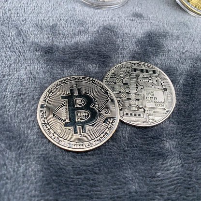 Gold Plated Bitcoin Coin Collectible Art Collection Gift Physical Commemorative Casascius Bit BTC Metal Antique Crafts Imitat